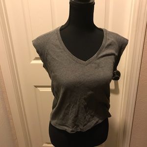 Express Gray Cropped T Cap Sleeve. Tee Shirt Size: 12 (L)